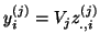 $y^{(j)}_i=V_jz_{.,i}^{(j)}$