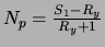 $N_p = \frac{S_1 - R_y}{R_y+1}$