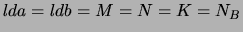 $lda = ldb = M = N = K = N_B$