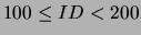 $100 \leq ID < 200$