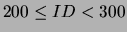 $200 \leq ID < 300$