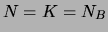 $N = K = N_B$