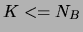 $K <= N_B$
