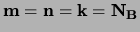 $\bf m=n=k=N_B$