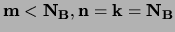 $\bf m < N_B, n = k = N_B$