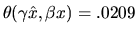 $\theta ( \gamma \hat{x} , \beta x ) = .0209$