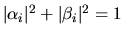 $\vert{\alpha}_i\vert^2 + \vert{\beta}_i\vert^2 = 1$