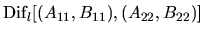 ${\rm Dif}_l[(A_{11},
B_{11}),(A_{22}, B_{22})]$