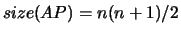 $size(AP) = n(n+1)/2$