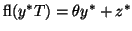 $\mathrm{fl}(y^* T) = \theta y^* + z^*$