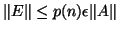 $\Vert E\Vert \leq p(n)\epsilon\Vert A\Vert$