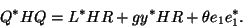 \begin{displaymath}
Q^* H Q = L^*HR + g y^*H R + \theta e_1 e_1^*.
\end{displaymath}