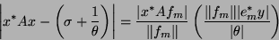 \begin{displaymath}
\left\vert x^\ast A x - \left(\sigma + \frac{1}{\theta}\rig...
...\Vert f_m\Vert\vert e^\ast_my \vert}{\vert\theta\vert} \right)
\end{displaymath}