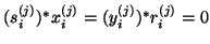 $(s_i^{(j)})^{\ast} x_i^{(j)} = (y_i^{(j)})^{\ast} r_i^{(j)} = 0$