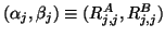 $(\alpha_j,\beta_j)\equiv(R^A_{j,j},R^B_{j,j})$