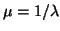 $\mu=1/\lambda$