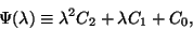 \begin{displaymath}
\Psi(\lambda)\equiv \lambda^2 C_2+\lambda C_1+C_0,
\end{displaymath}