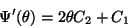 \begin{displaymath}
\Psi'(\theta)= 2 \theta C_2+C_1
\end{displaymath}