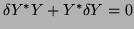 $\delta Y^* Y + Y^* \delta Y = 0$