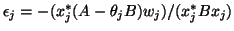 $\epsilon_j = -(x_j^{\ast} (A -\theta_j B) w_j) / ( x_j^{\ast} B x_j)$