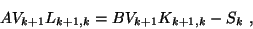 \begin{displaymath}
A V_{k+1} L_{k+1,k} = B V_{k+1} K_{k+1,k} - S_k \ ,
\end{displaymath}