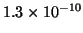 $1.3\xx 10^{-10}$