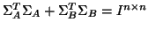 $\Sigma_A^T \Sigma_A + \Sigma_B ^T \Sigma_B = I^{n \times n}$