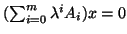 $(\sum_{i=0}^m \lambda^i A_i)x=0$