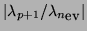 $\vert\lambda_{p+1}/\lambda_{\nev}\vert$