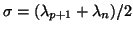 $\sigma=(\lambda_{p+1}+\lambda_n)/2$